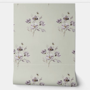 watercolor delicate flower muted purple wallpaper