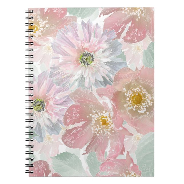 Watercolor delicate flowers. notebook (Front)
