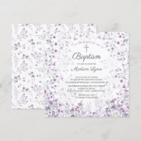 Watercolor Delicate Purple Flowers Baptism