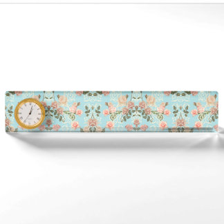 Watercolor delicate rose nameplate