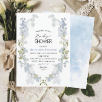 Watercolor Delphinium blue flowers  baby Shower