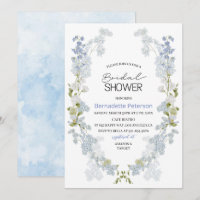 Watercolor Delphinium blue flowers Bridal Shower