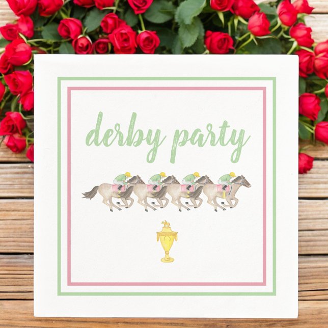Watercolor Derby Party Horse Racing Cup Napkin (Creator Uploaded)