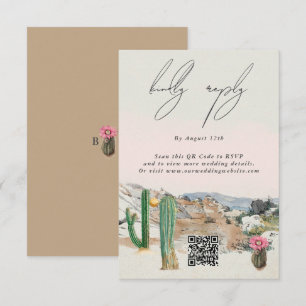 Watercolor Desert Cactus Boho Wedding Enclosure Card