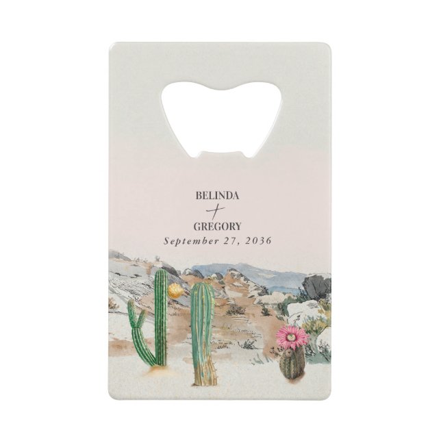 Watercolor Desert Cactus Boho Wedding Favor (Front)