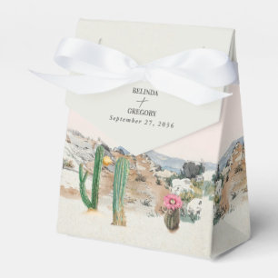 Watercolor Desert Cactus Boho Wedding Favor Favour Box
