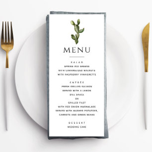 Watercolor Desert Cactus Elegant Boho Wedding Menu
