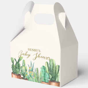 Watercolor Desert Cactus Garden Baby Shower  Favour Box