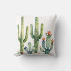 Watercolor Desert Cactus Garden Cushion
