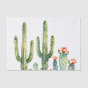 Watercolor Desert Cactus Garden Tissue Paper