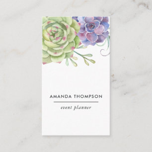 Watercolor Desert Cactus Succulents Business Card