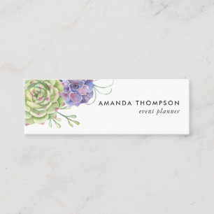 Watercolor Desert Cactus Succulents Mini Business Card