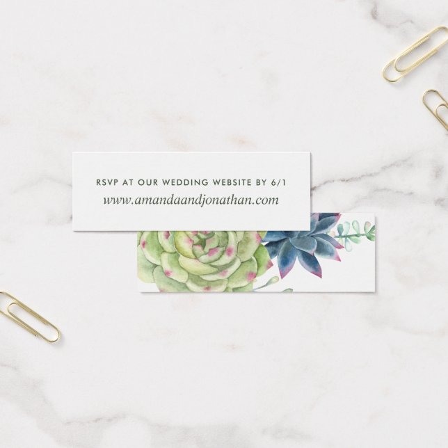 Watercolor Desert Cactus Succulents Wedding RSVP (Office)