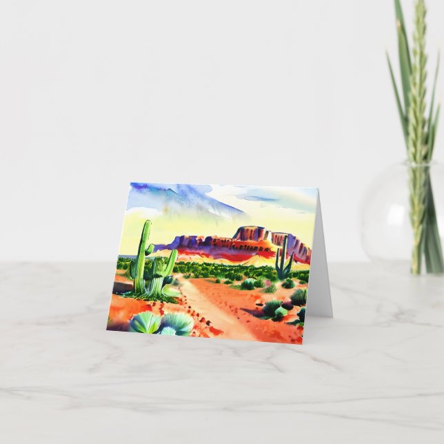 Watercolor desert customisable card (Front)
