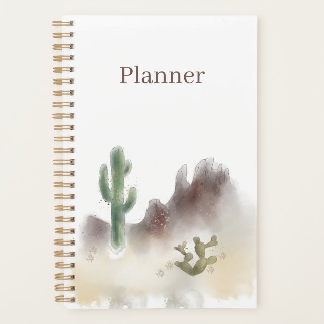 Watercolor Desert Planner | 5.5 x 8.5 | Annual  (Front)