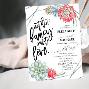 Watercolor Desert Red Cactus Wedding Invitation