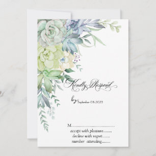 Watercolor Desert Succulents Dots RSVP  Invitation