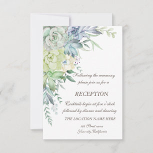 Watercolor Desert Succulents Dots Wedding   Invitation