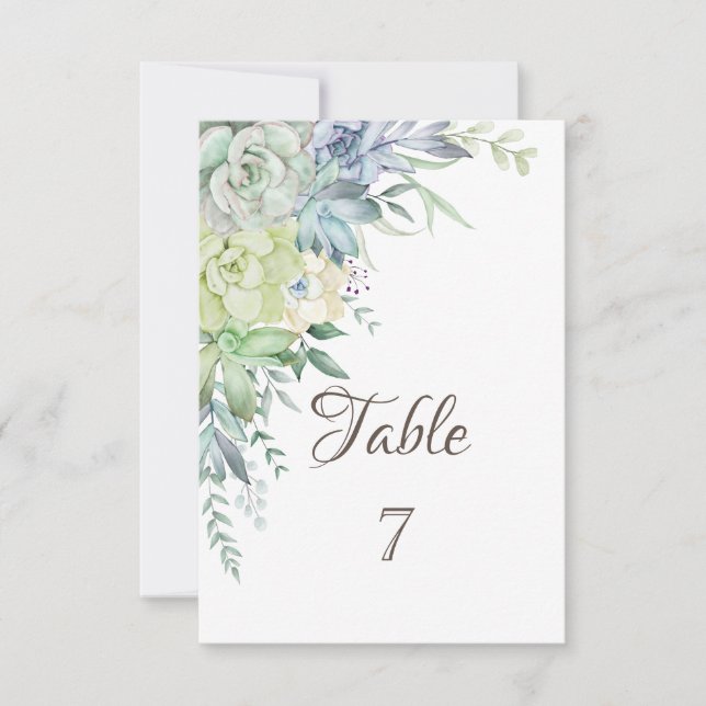 Watercolor Desert Succulents Invitation (Front)