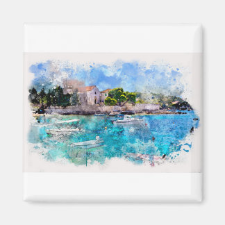 Watercolor design by Le Caviar Hvar Croatia Magnet