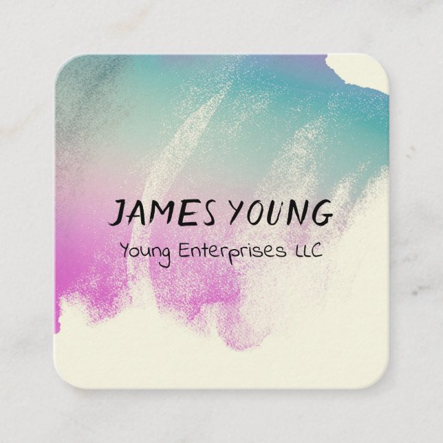 watercolor design  custom business card (Front)