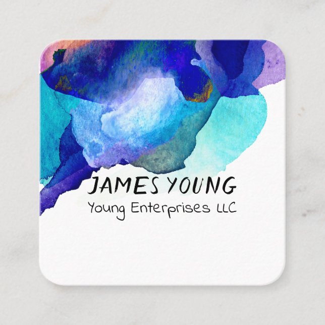 watercolor design  custom business card (Front)