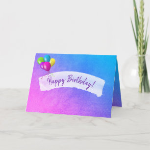 watercolor design for happy birthday card