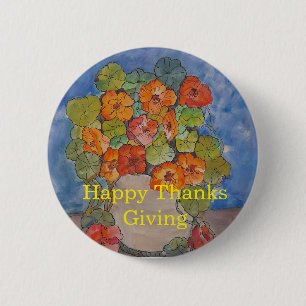 WaterColor design for thanks giving 6 Cm Round Badge