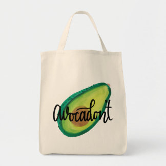 Watercolor design tote bag, Avocadon't
