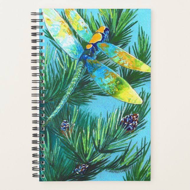 Watercolor Designed Dragonfly Customisable Planner (Front)