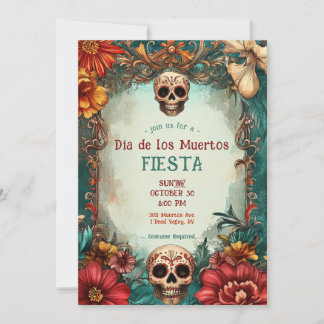 💀🎉 Watercolor Día de Muertos Party Invitation