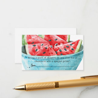 Watercolor Diaper Raffle Ticket Enclosure Card