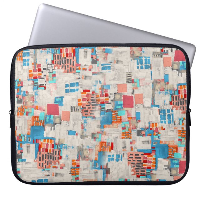 Watercolor Digital Texture Pattern Laptop Sleeve (Front)
