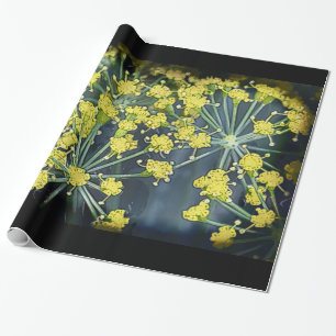 Watercolor Dill on Black Large Wrapping Paper