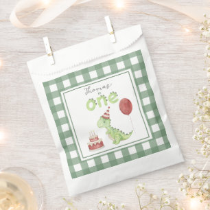 Watercolor Dinosaur 1st birthday Favour Bags