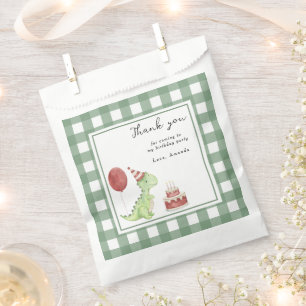 Watercolor Dinosaur 1st birthday Thank you Favour Bags