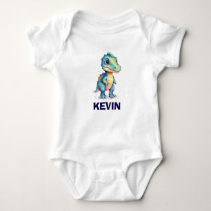 Watercolor Dinosaur Art  Baby Bodysuit