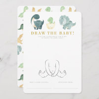 Watercolor Dinosaur Baby Shower Game