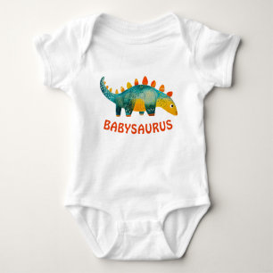 Watercolor Dinosaur Cute& Funny Babysaurus Baby Bodysuit