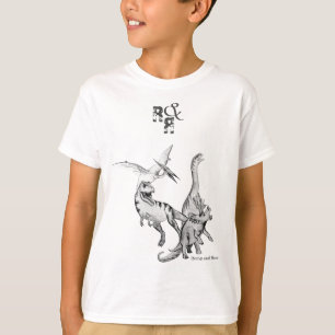 Watercolor Dinosaur Kids Romp and Roar T-Shirt