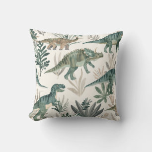 Watercolor Dinosaur Nursery   Kids Accent Pillow