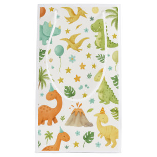 Watercolor Dinosaur Pattern Favor Party Bag