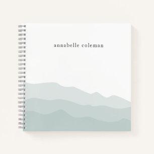 Watercolor Dip Dye Sage Green Ombre Elegant Notebook