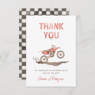 Watercolor Dirt Bike Party Thank You Cards