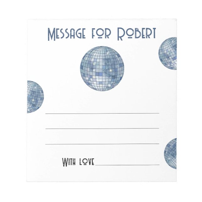Watercolor Discoball Birthday time capsule message Notepad (Front)