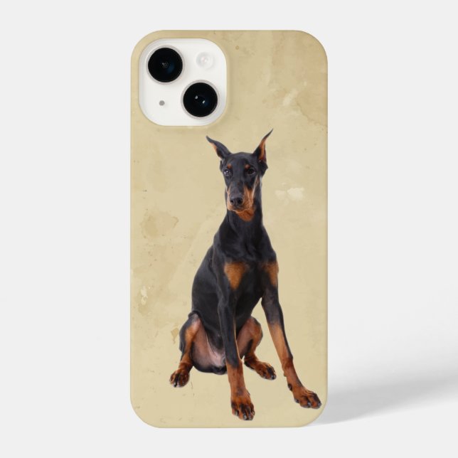 Watercolor Doberman Pincher Dog Pet Animal  iPhone Case (Back)