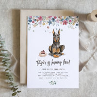 Watercolor Doberman Pinscher Dog Birthday