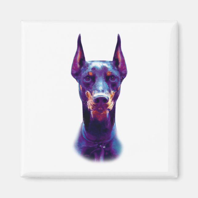 Watercolor Doberman Pinscher Magnet (Front)