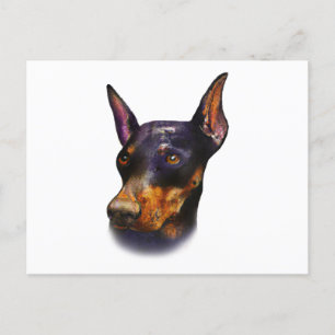 Watercolor Doberman Pinscher Postcard