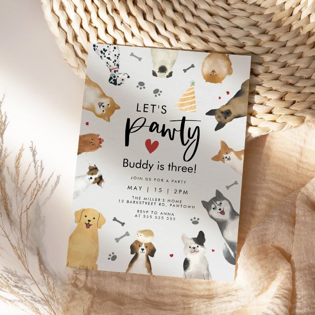 Watercolor Dog Birthday Invitation (Creator Uploaded)